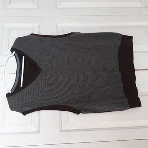 Lands end sweater vest mens size large brown 100% cotton